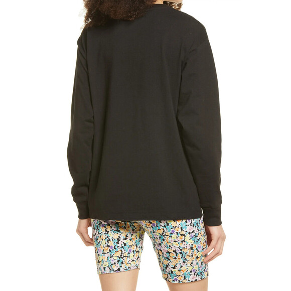 Bp. Women's The Time Is Now Graphic Long Sleeve Tee, Size Small - Black - Picture 2 of 5